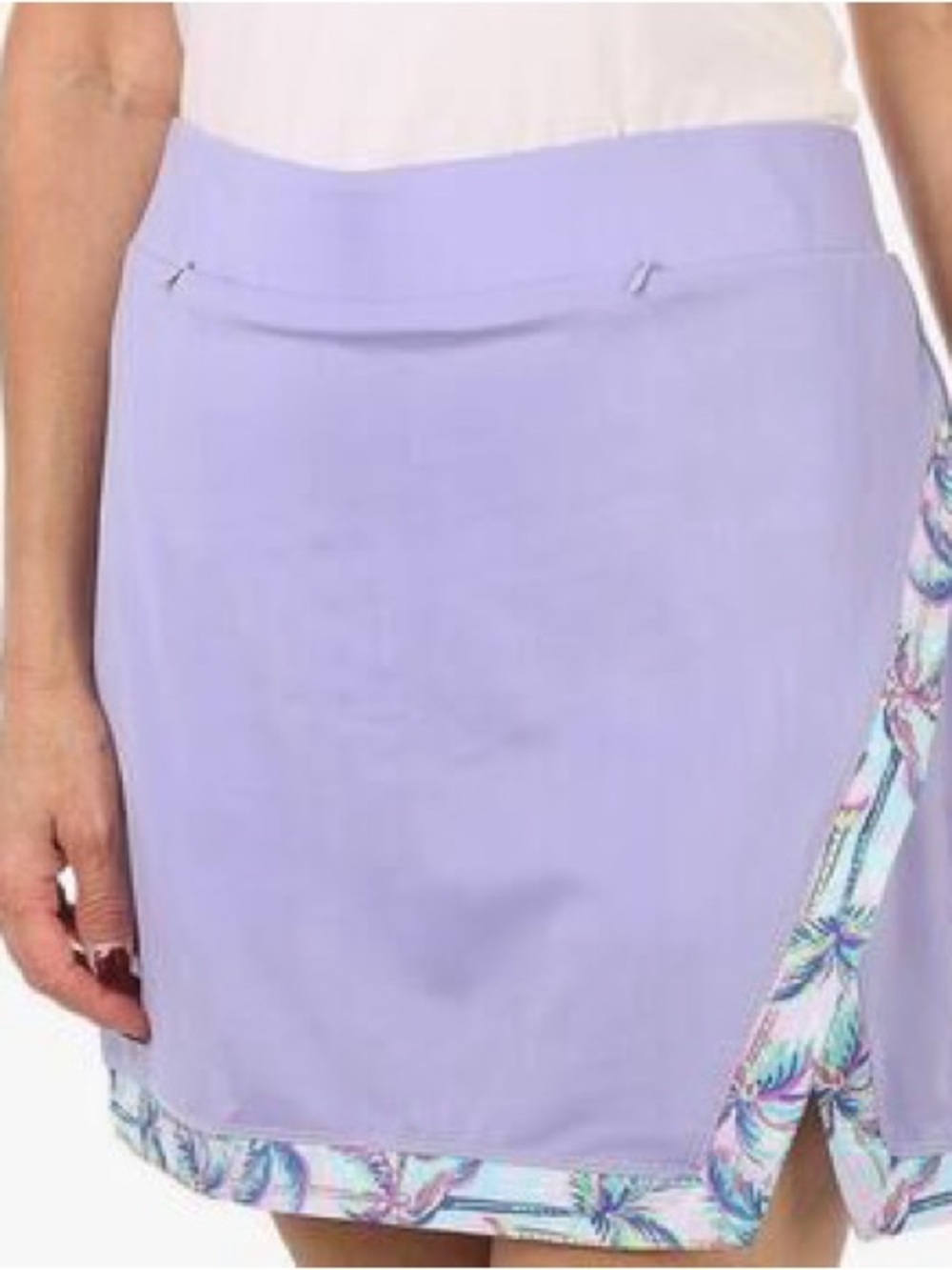 Golf Skort Size L Gray Tropical Print Stella Parker Athletic